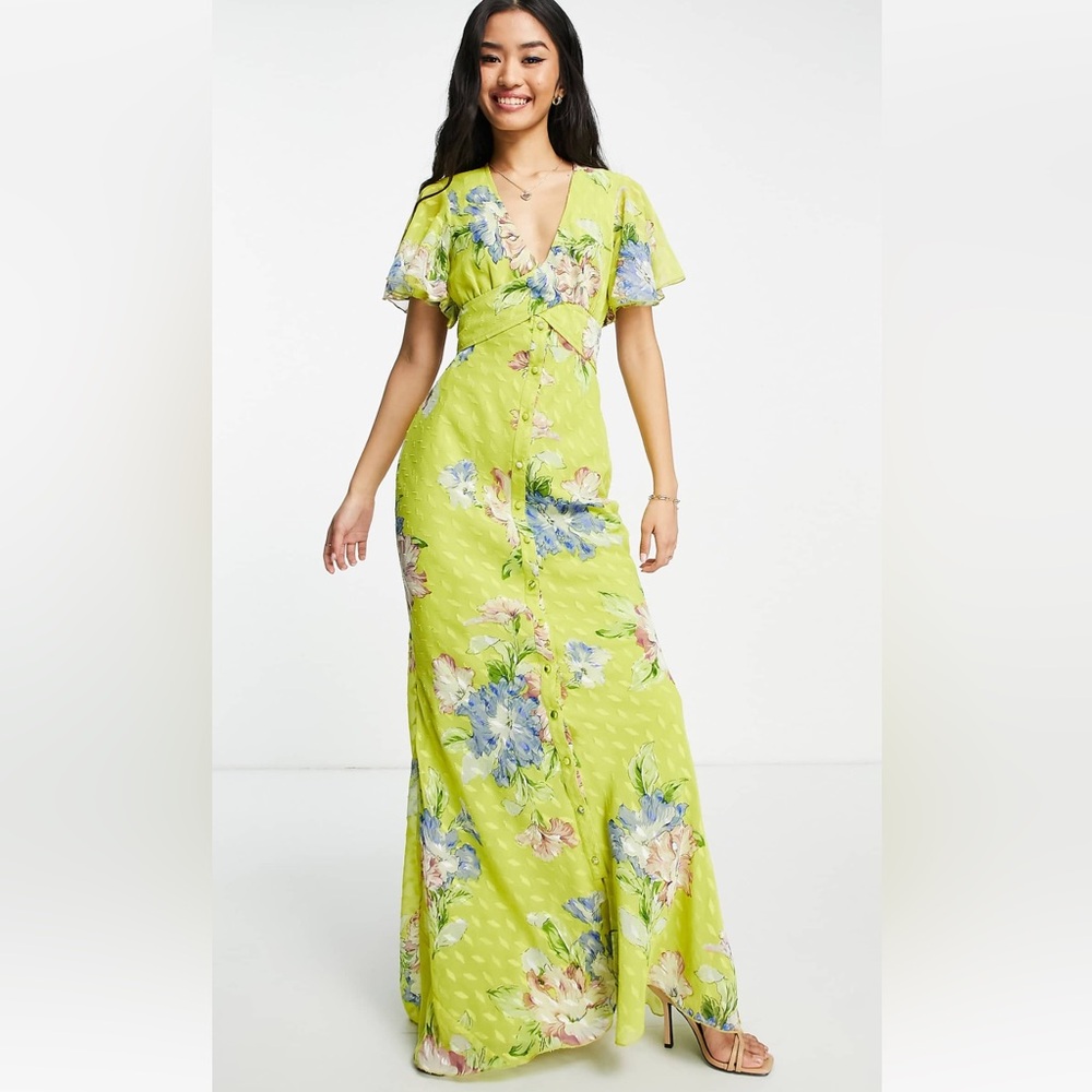 Floral Green Maxi Dress - Picture 4 of 8